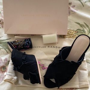 Loeffler Randall Black suede Kaya Sequin 7.5